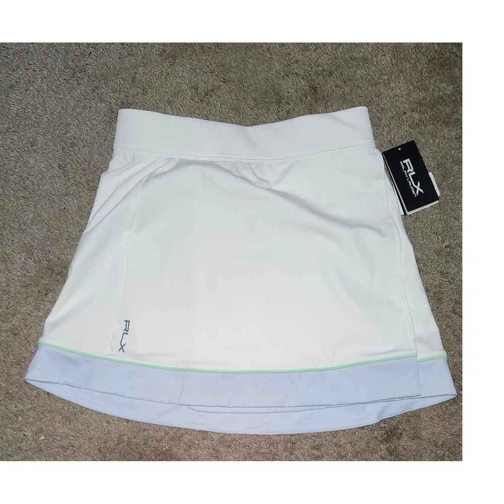 RLX Ralph Lauren Womens White Blue Golf Skort Built-in Shorts Size S NEW - Picture 1 of 4